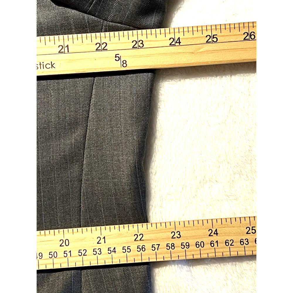 Hickey Freeman Customized 44R 38x27 Gray Ice Blue Multi-Stripe Suit 3/2 Roll - Picture 13 of 16